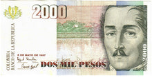 Load image into Gallery viewer, Colombia 2000 Pesos 1997 EF
