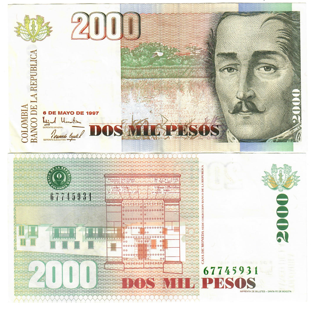 Colombia 2000 Pesos 1997 EF
