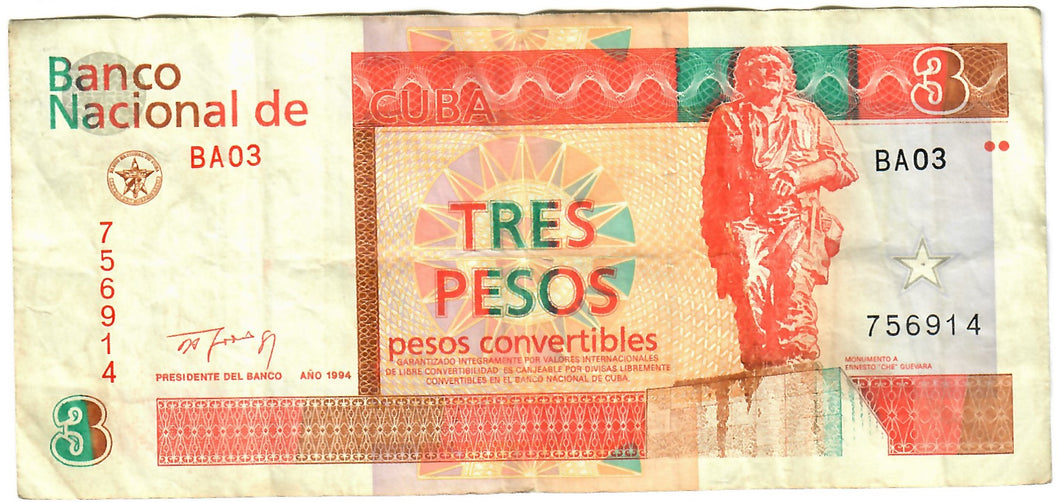 Caribbean 3 Pesos Convertibles 1994 F/VF