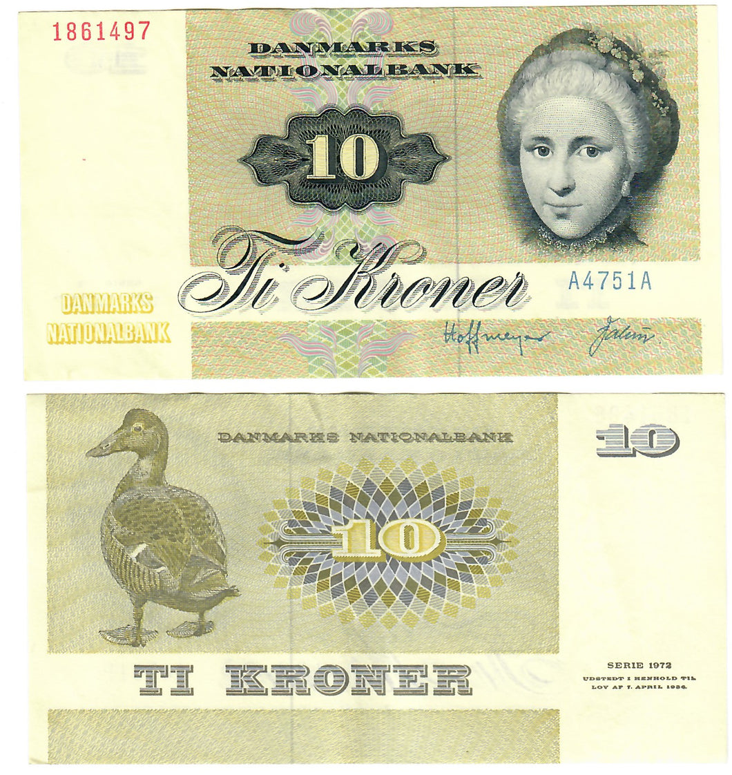 Denmark 10 Kroner 1975 EF