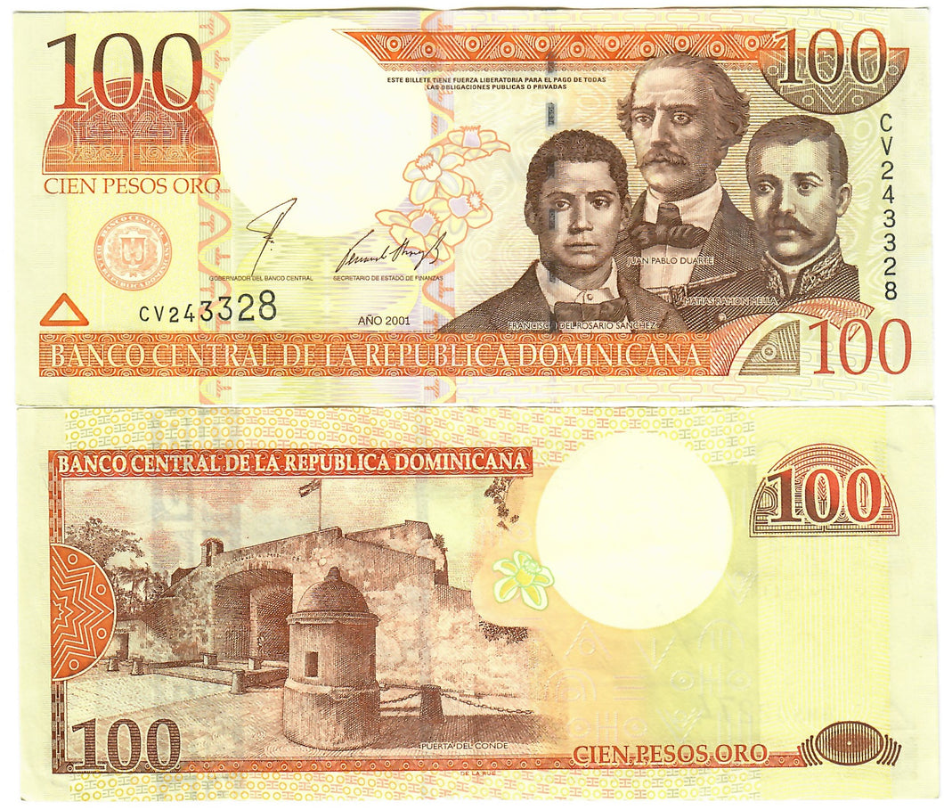 Dominican Republic 100 Pesos 2001 EF