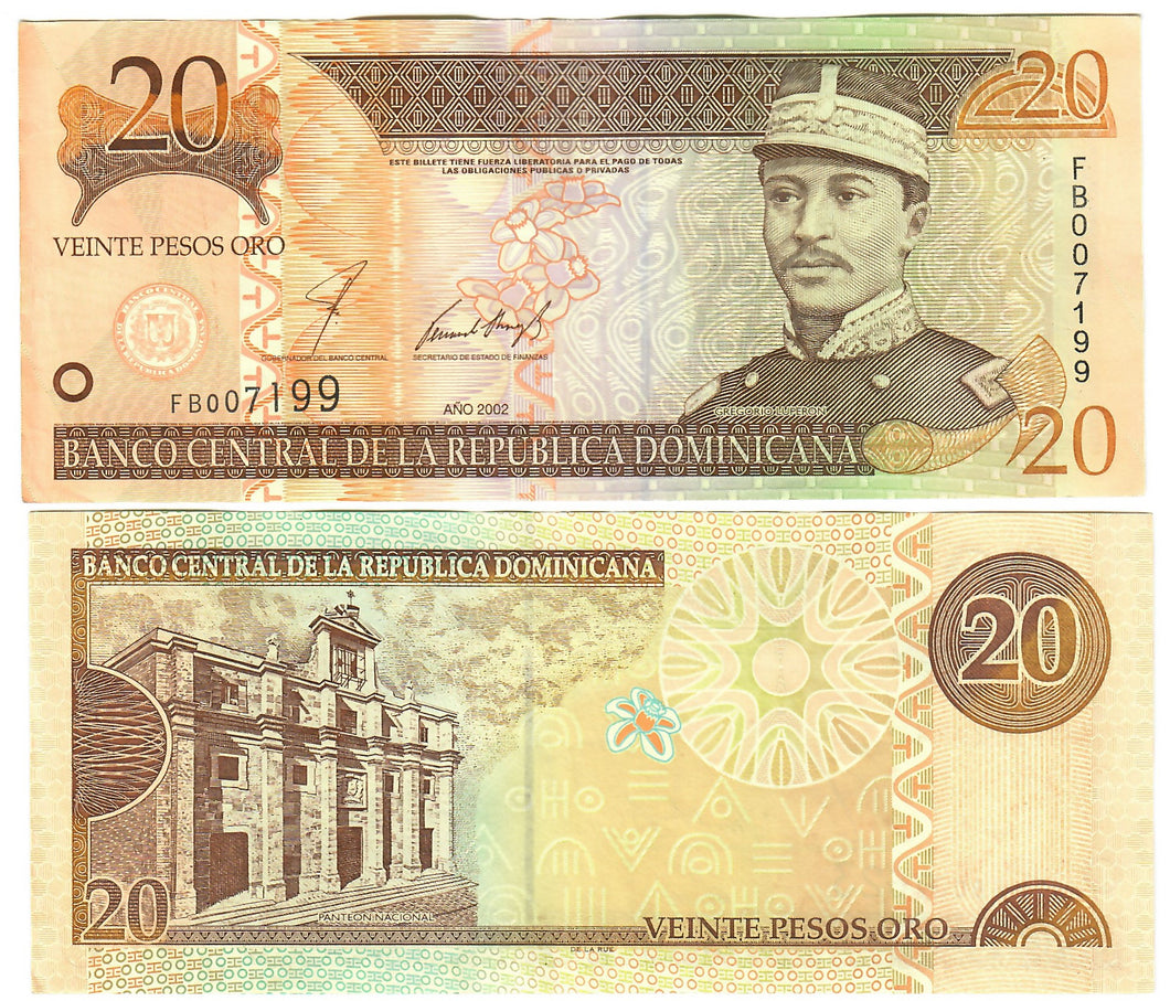 Dominican Republic 20 Pesos 2002 EF