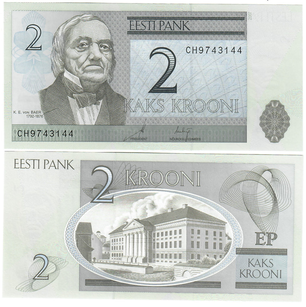 Estonia 2 Krooni 2007 UNC