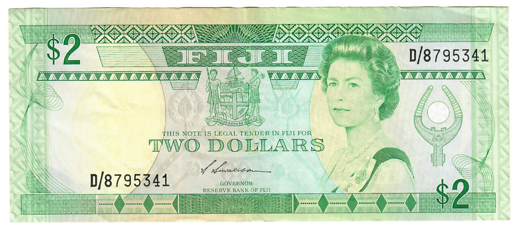 Fiji 2 Dollars 1988 EF