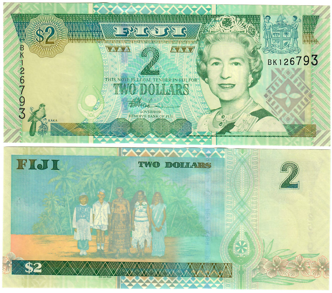 Fiji 2 Dollars 2002 aUNC