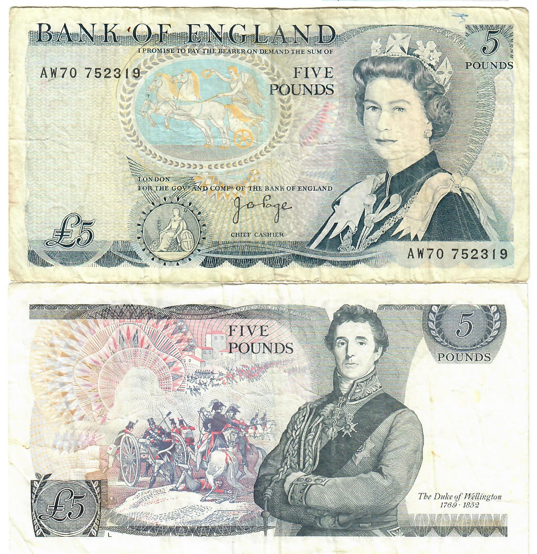 United Kingdom England Great Britain 5 Pounds 1973 F 