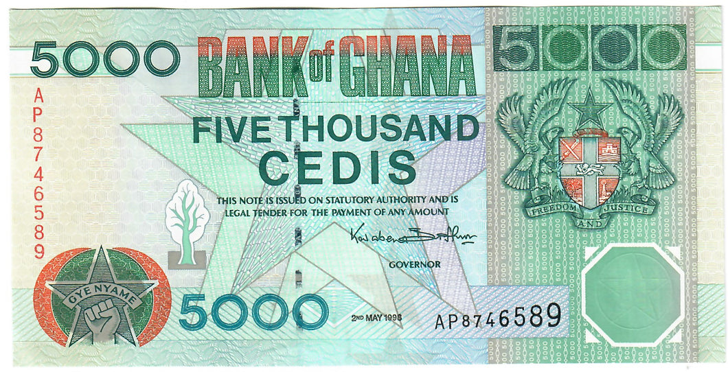Ghana 5000 Cedis 1998 aUNC