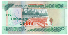 Load image into Gallery viewer, Ghana 5000 Cedis 1998 aUNC
