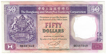 Load image into Gallery viewer, Hong Kong 50 Dollars 1990 VF/EF HSBC

