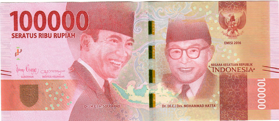 Indonesia 100000 Rupiah 2016 (2019) UNC
