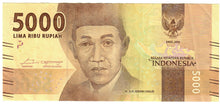 Load image into Gallery viewer, Indonesia 5000 Rupiah 2016 (2017) VF SOLID NUMBER 555555

