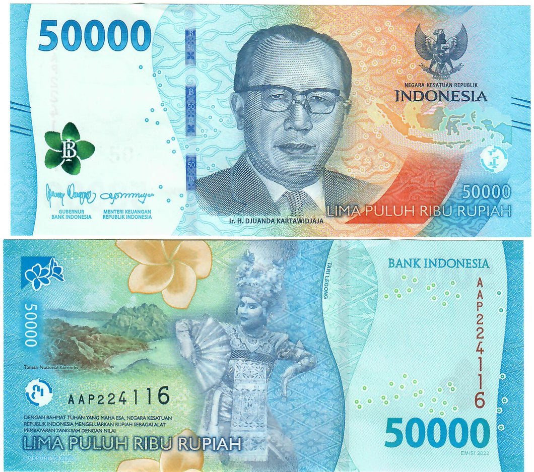 Indonesia 50000 Rupiah 2022 UNC