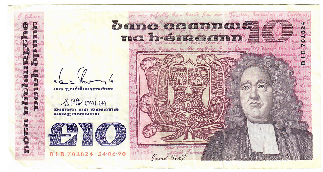 Ireland 10 Pounds 1990 VF