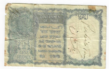 Load image into Gallery viewer, India 1 Rupee 1940 (1944) VG &quot;Jones&quot; Letter A Green King George VI
