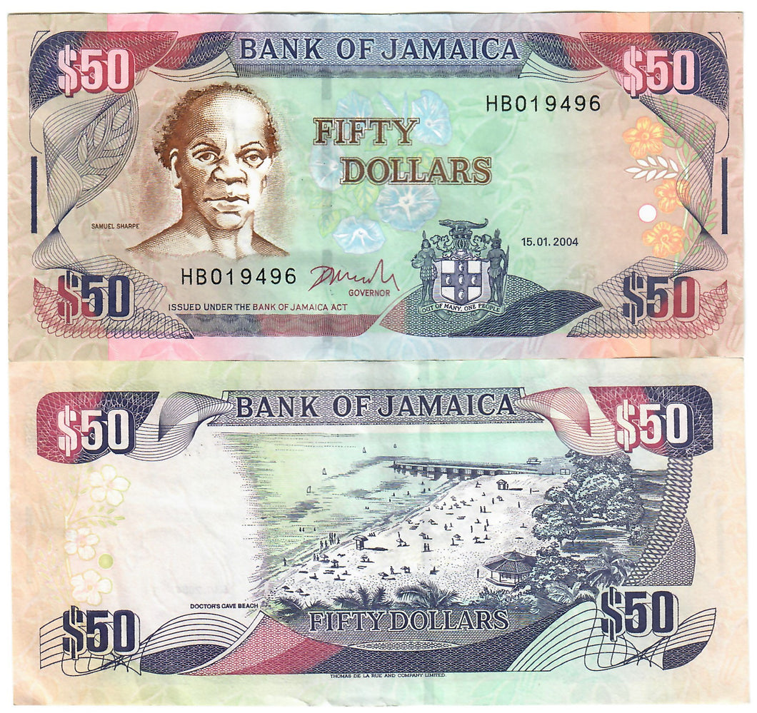 Jamaica 50 Dollars 2004 EF 