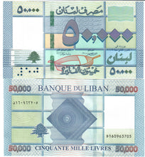 Load image into Gallery viewer, Lebanon 10x 50000 Pounds 2019 UNC
