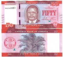 Load image into Gallery viewer, Liberia 10x 50 Dollars 2022 UNC
