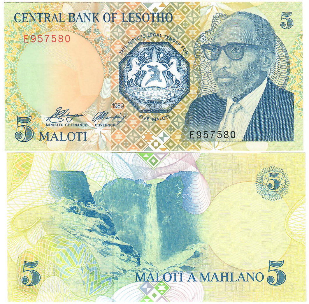 Lesotho 5 Maloti 1989 UNC