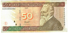 Load image into Gallery viewer, Lithuania 50 Litas 2003 VF &quot;AZ&quot; Replacement
