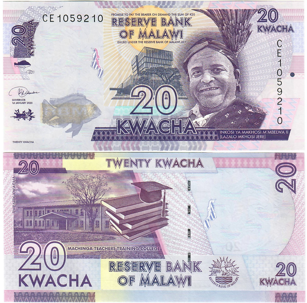 Malawi 20 Kwacha 2020 (2021) UNC