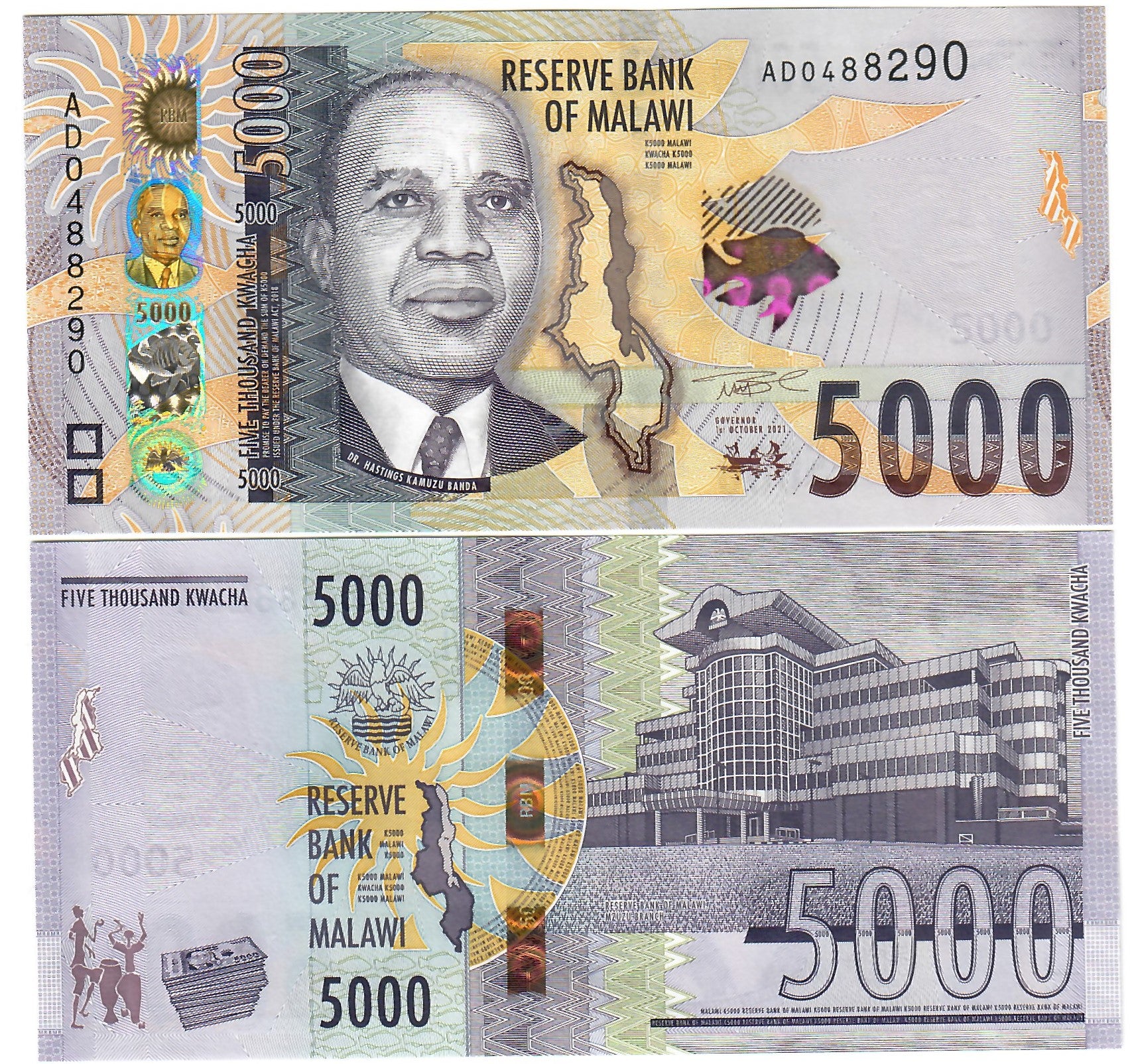 Malawi 5000 Kwacha 2021 (2022) UNC – Davenport-Banknotes-and-Coins