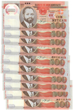 Load image into Gallery viewer, Mozambique 10x 100 Meticais 2011 UNC

