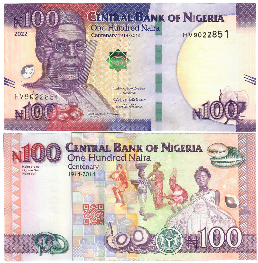 Nigeria 100 Naira 2022 UNC