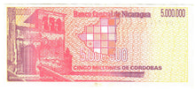 Load image into Gallery viewer, Nicaragua 5000000 Cordobas 1990 EF
