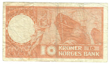 Load image into Gallery viewer, Norway 10 Kroner 1966 VG
