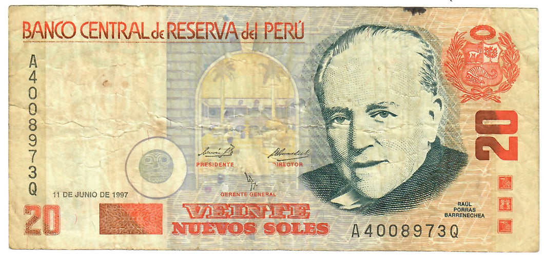 Peru 20 Nuevos Soles 1997 F