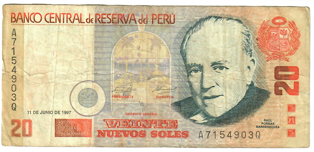 Peru 20 Nuevos Soles 1997 F