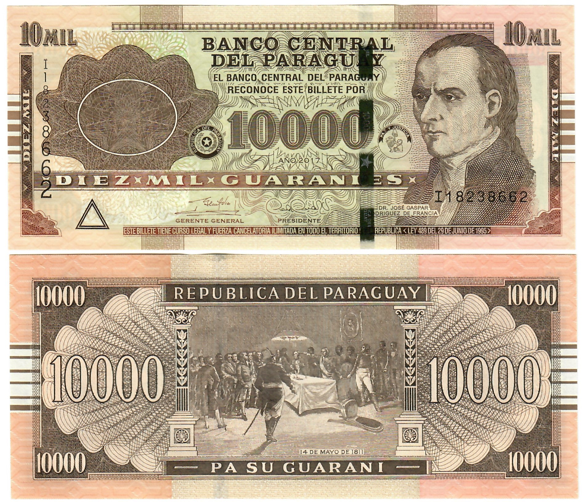 Paraguay 10000 Guaranies 2017 UNC – Davenport-Banknotes-and-Coins