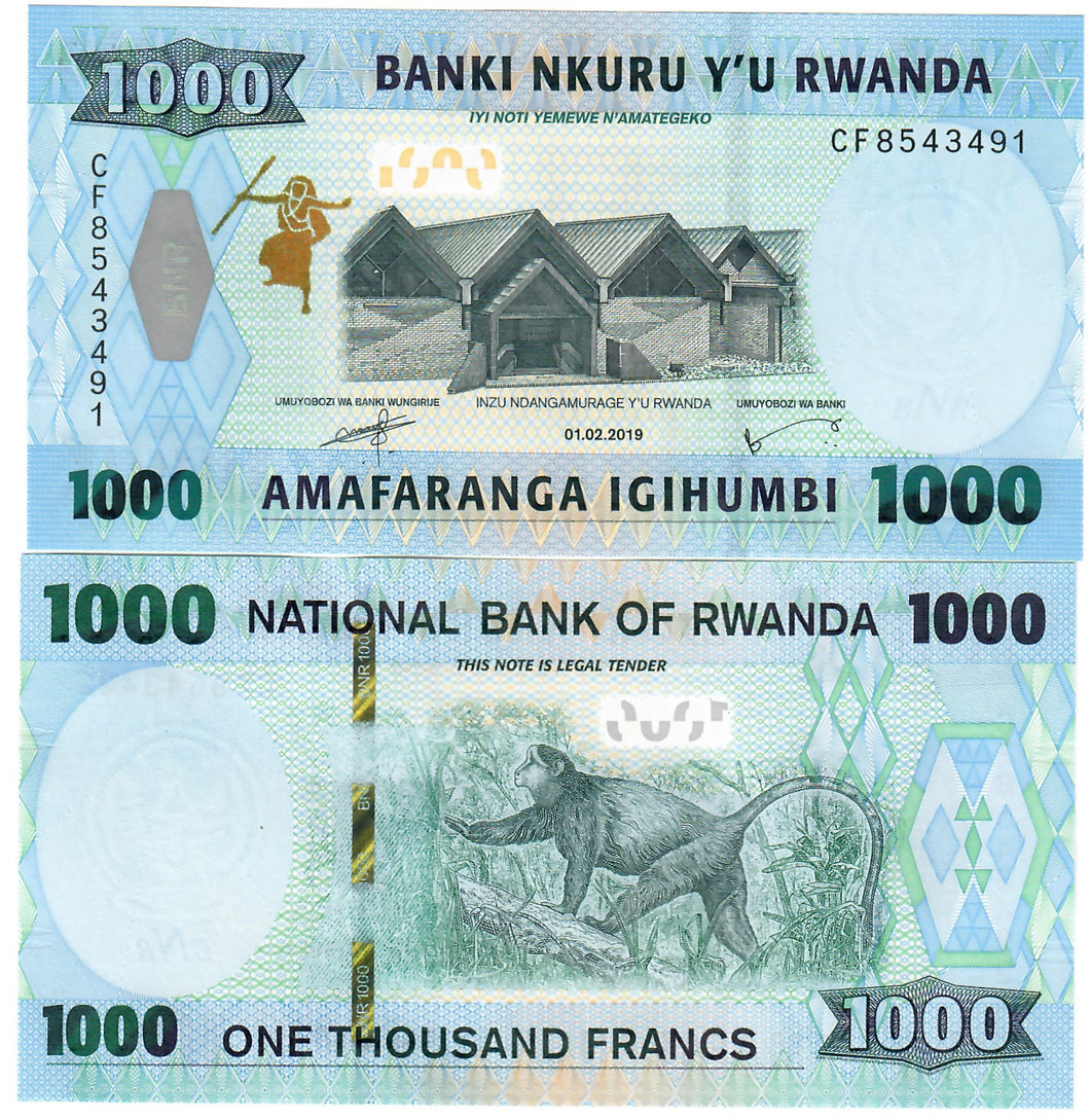 Rwanda 1000 Francs 2019 UNC