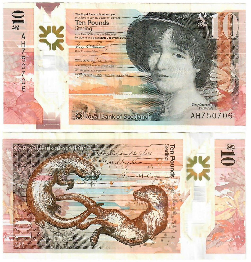 Scotland 10 Pounds 2016 F Royal Bank of Scotland
