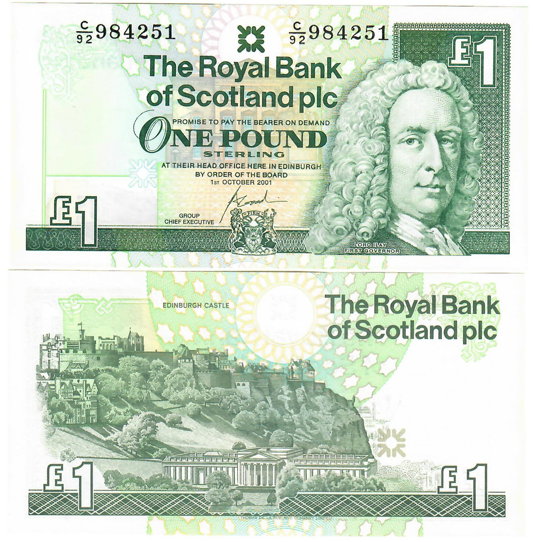 Scotland 1 Pound 2001 UNC Royal Bank of Scotland RBS