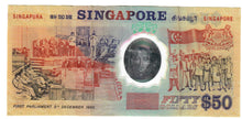 Load image into Gallery viewer, Singapore 50 Dollars 1990 VF/EF Commemorative
