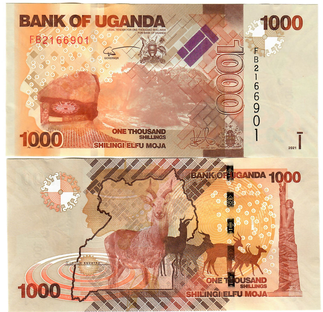 Uganda 1000 Shillings 2021 UNC